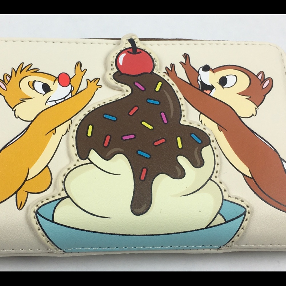 Loungefly Disney Chip n Dale Sweet Treats Zip Around Wallet - NEW - NWT